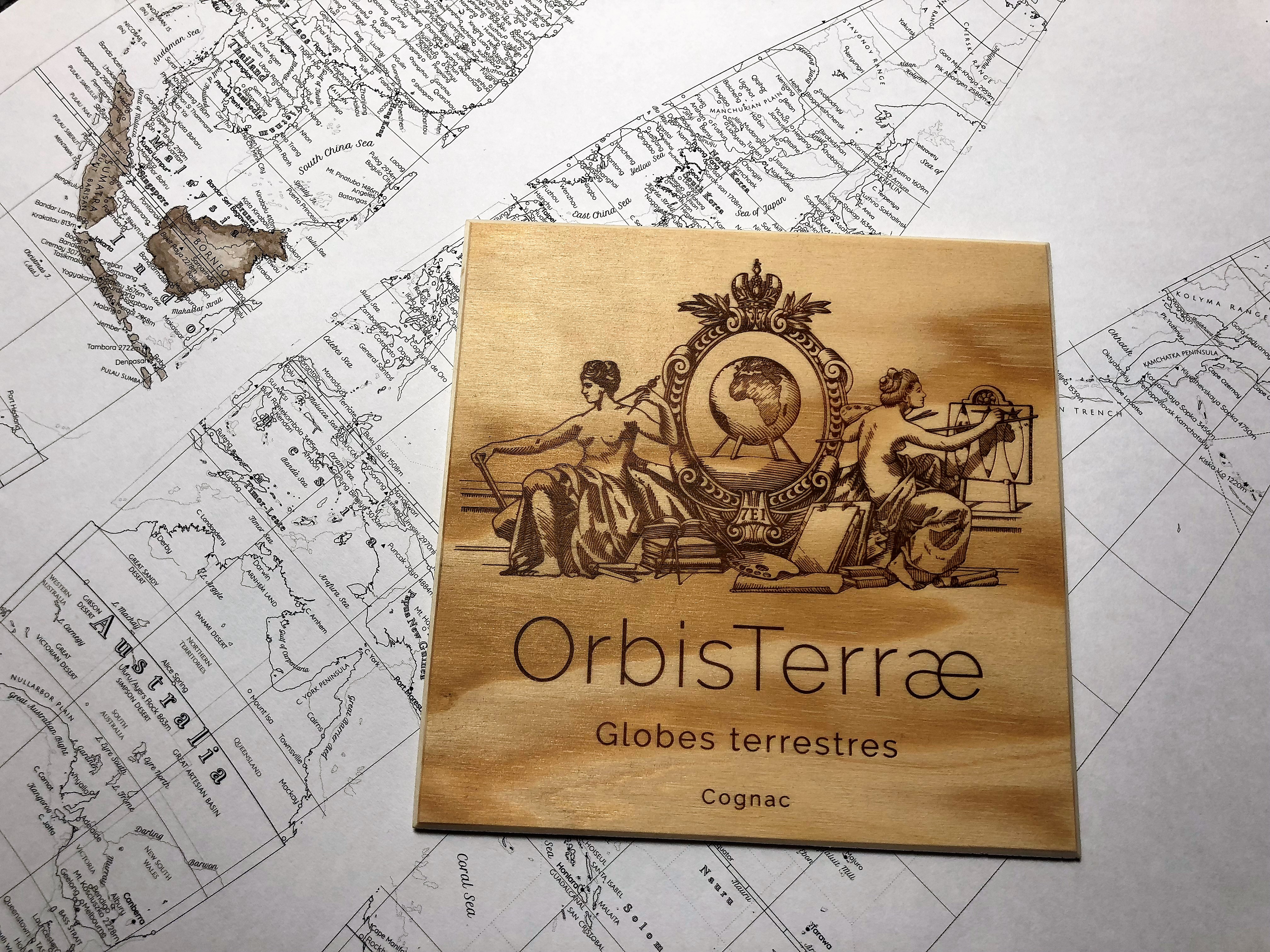 Orbis terrae - Les Globes Terrestres Artisanaux fabriqué à Cognac - France  Bleu